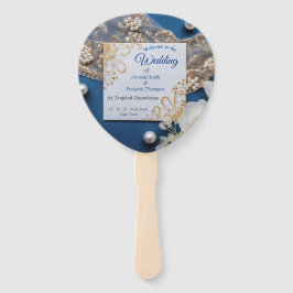 Leque Trendy 3-D Denim Impressão com Costume Jewelry