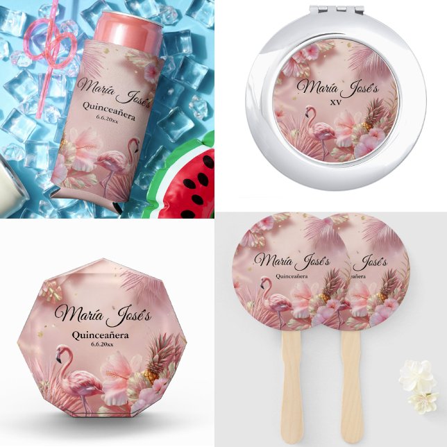 Leque Tropical Flamingo Quinceañera, costume (Criador carregado)