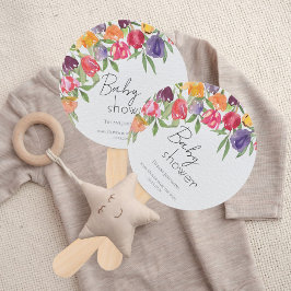 Leque Tulip Delight Vibrant Chá de fraldas Floral