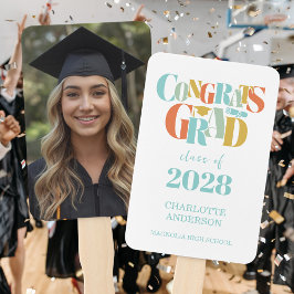 Leque Turma retrô de formatura com foto de congratulaçõe
