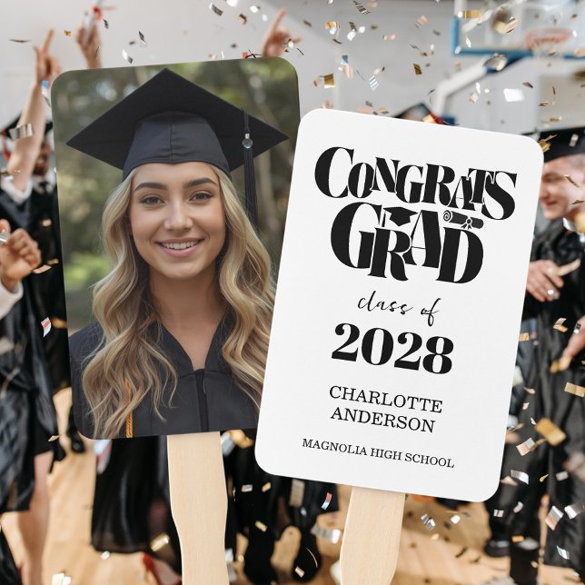 Leque Turma retrô de formatura com foto de congratulaçõe (Criador carregado)