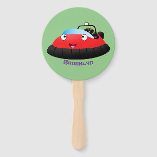 Leque Um desenho animado de hovercraft, vermelho e bonit