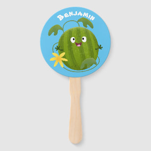 Leque Um desenho animado de melancia feliz e bonito