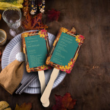 Um Dourado Programa de Casamento Russo Teal & Fall