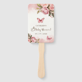 Leque Um Pequeno Chá de fraldas Floral De Borboleta