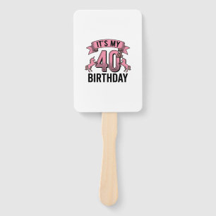 Leque Unicórnio de Aniversário de 40 Anos Design de Grav