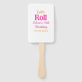 Leque Vamos rolo feliz 10º aniversário adicione nome ret