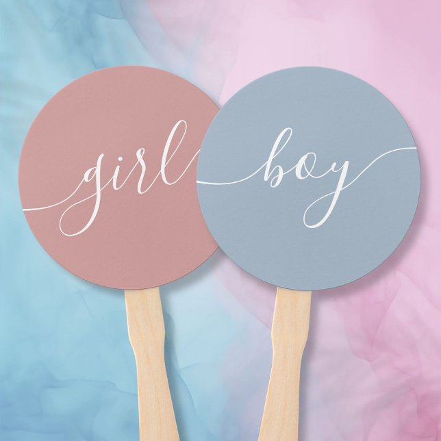 Leque Vantador de Mão para Jogo de Chá de Bebê Menino ou (Boy Or Girl Baby Shower Game Hand Fan)