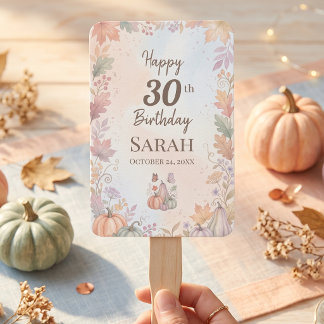 Leque Vantador Personalizado Abóbora de Aniversário Boho