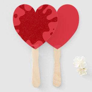 Leque Vantilador Personalizado Coração Vermelho Tomate –