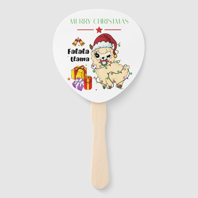 Leque Vental Mão de Lhama de Natal (Frente)