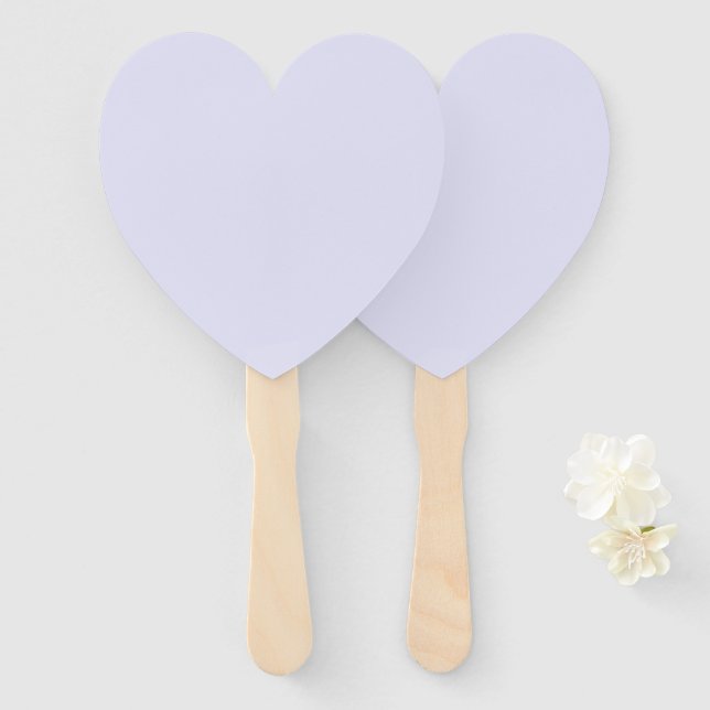 Leque Ventaloide Coração Roxo Lavanda para Evento Elegan (Frente e Verso)