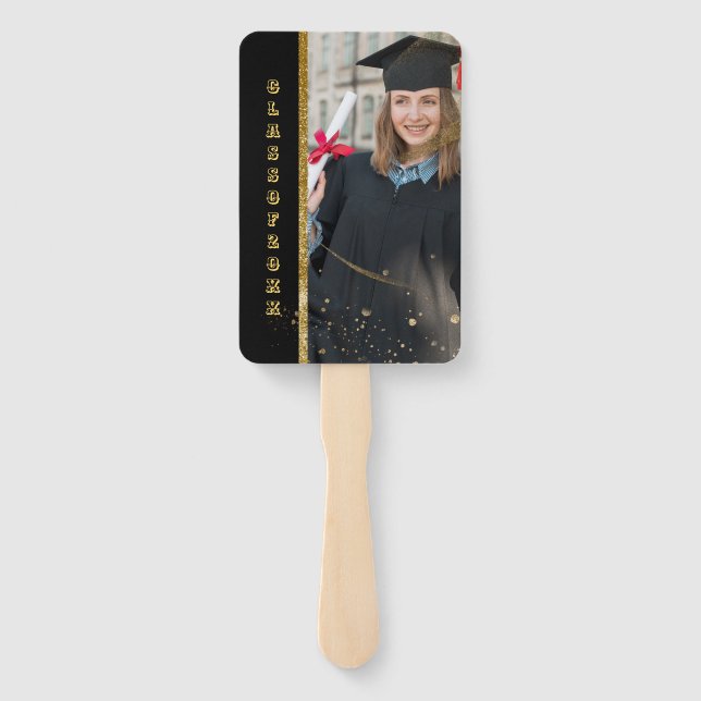 Leque Ventilador da Mão de Graduação elegante (Verso)