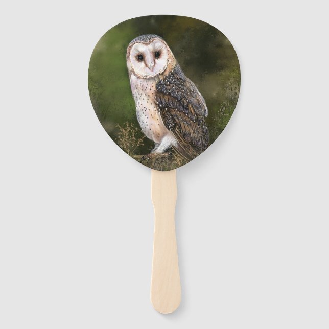 Leque Ventilador da Mão do Barn Owl (Verso)