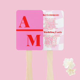 Leque Ventilador da Mão do Programa de Casamento Vermelh