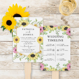 Leque Ventilador da Mão do Programa Rustic Sunflower