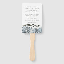 Leque Ventilador da Mão do Programa Rustic Winter Mounta