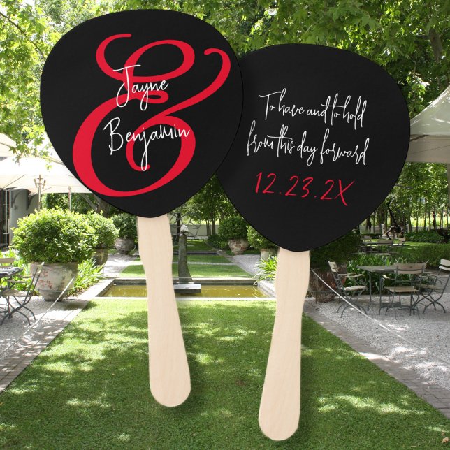 Leque Ventilador de Casamento e Segure-se dizendo preto (Criador carregado)