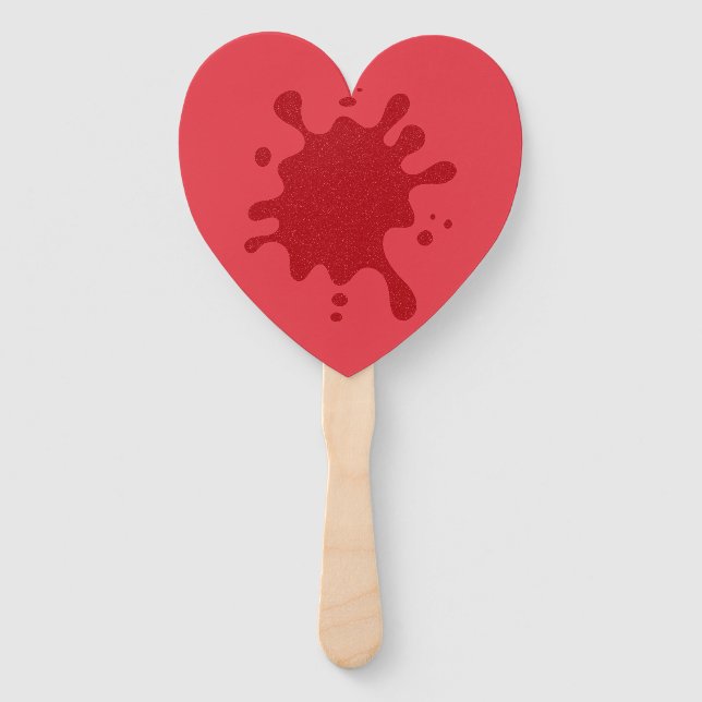 Leque Ventilador de Coração Personalizado - Splatter Ver (Frente)