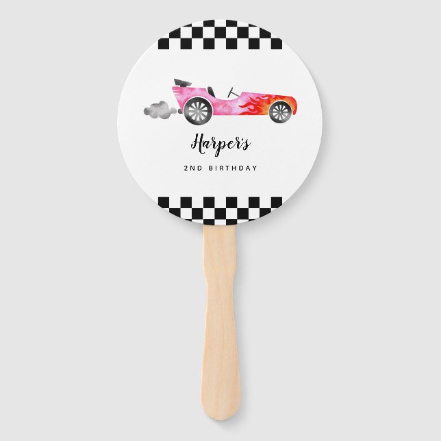 Leque Ventilador de Festa de aniversário da Mão de Foto  (Frente)