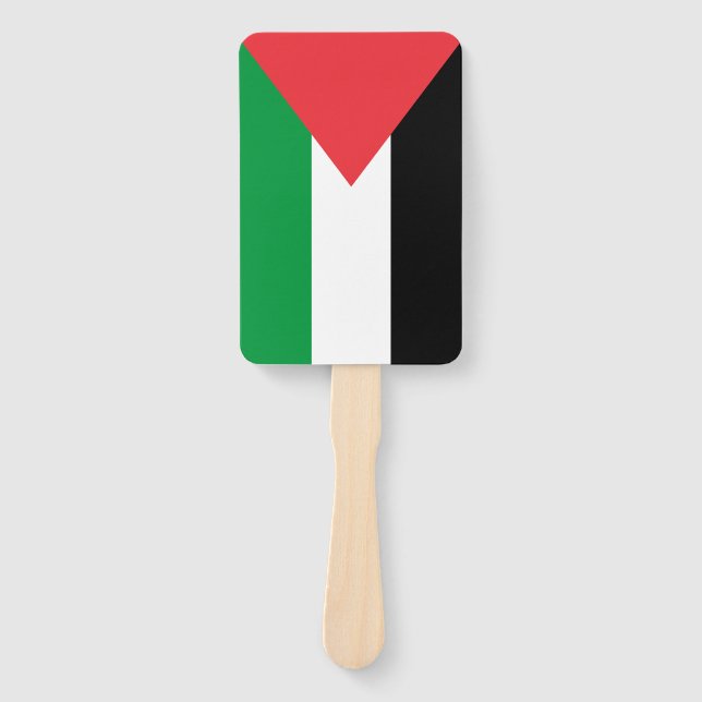 Leque Ventilador de mão com bandeira da Palestina (Frente)