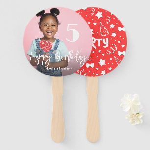 Leque Ventilador de Mão de Aniversário Personalizado