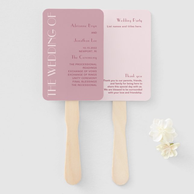 Leque Ventilador de Mão de Casamento Burgundy Elegante (Frente e Verso)