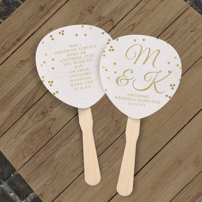 Leque Ventilador de Mão do Programa de Casamento Confett (Awesome wedding hand fan with space for your wedding details)
