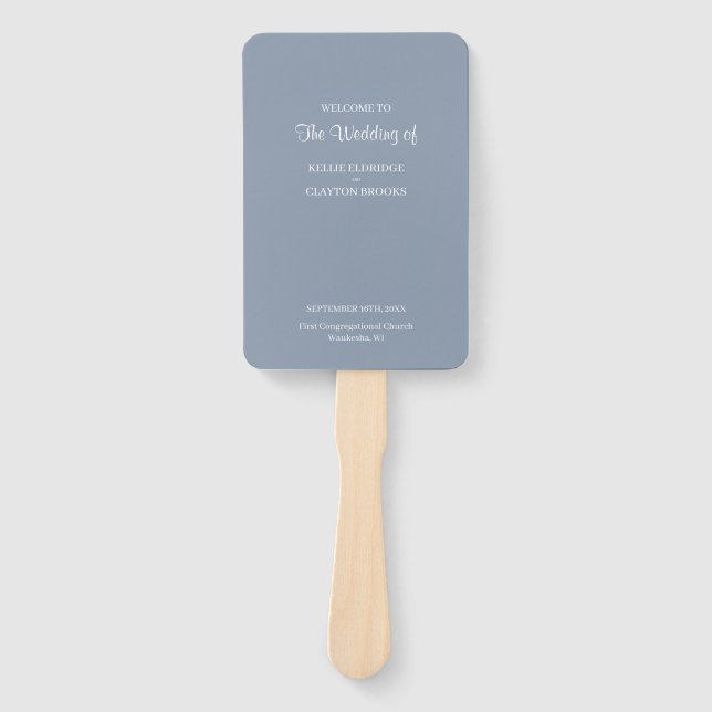 Leque Ventilador de Mão do Programa de Casamento Simples (Frente)