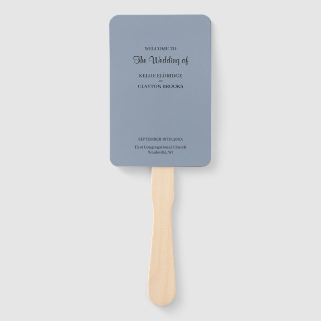 Leque Ventilador de Mão do Programa de Casamento Simples (Frente)