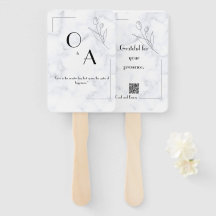 Ventilador de Mão Marmoreado Elegante para Chá de