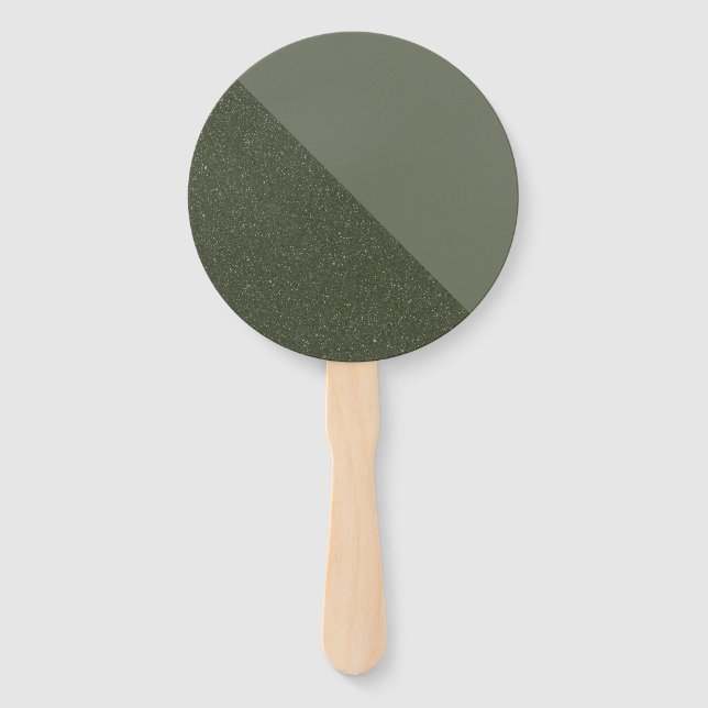 Leque Ventilador de Mão Personalizado Verde Semi e Meio  (Frente)