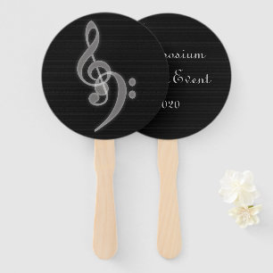 Leque Ventilador de Mão Preta para Evento de Música Pe