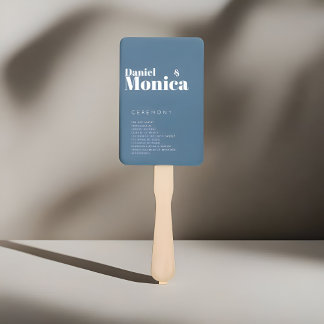 Leque Ventilador do Programa de Casamento Azul de Pastel