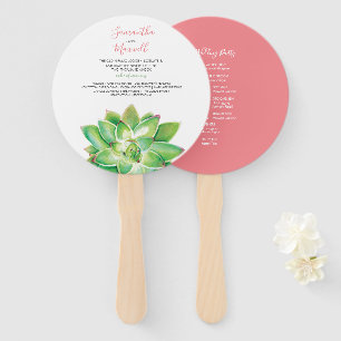Leque Ventilador do Programa de Casamento Bem Suculente