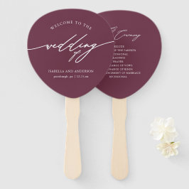 Leque Ventilador do Programa de Casamento Chic Burgundy