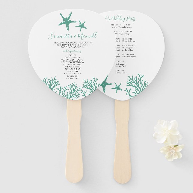 Leque Ventilador do Programa de Casamento de Corais Trop (Frente e Verso)