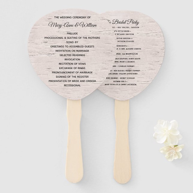 Leque Ventilador do Programa de Casamento de Impressão d (Frente e Verso)