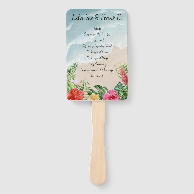 Leque Ventilador do Programa de Casamento de Paraíso Blo (Frente)