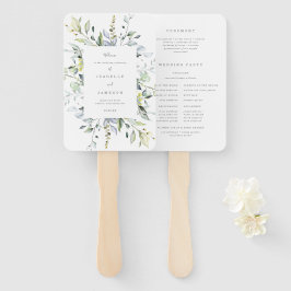 Leque Ventilador do programa de casamento Dusty Blue Flo
