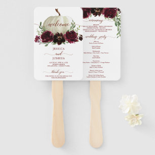 Leque Ventilador do Programa de Casamento outono Burgund