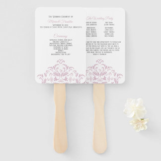 Leque Ventilador do programa de Casamento tema damasco e