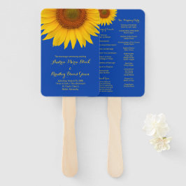 Leque Ventilador do Programa Real Blue Yellow Sunflower