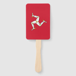 Leque Ventilador manual com bandeira da Ilha de Man, Rei