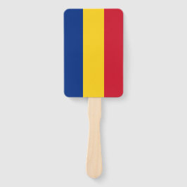 Leque Ventilador manual com bandeira da Romênia