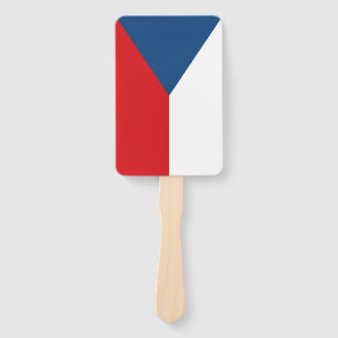 Leque Ventilador manual com bandeira da Tchechia