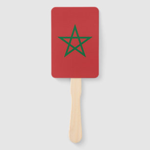 Leque Ventilador manual com bandeira de Marrocos