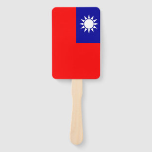 Leque Ventilador manual com bandeira de Taiwan