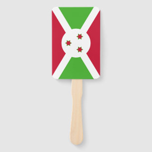 Leque Ventilador manual com bandeira do Burundi