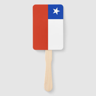 Leque Ventilador manual com bandeira do Chile